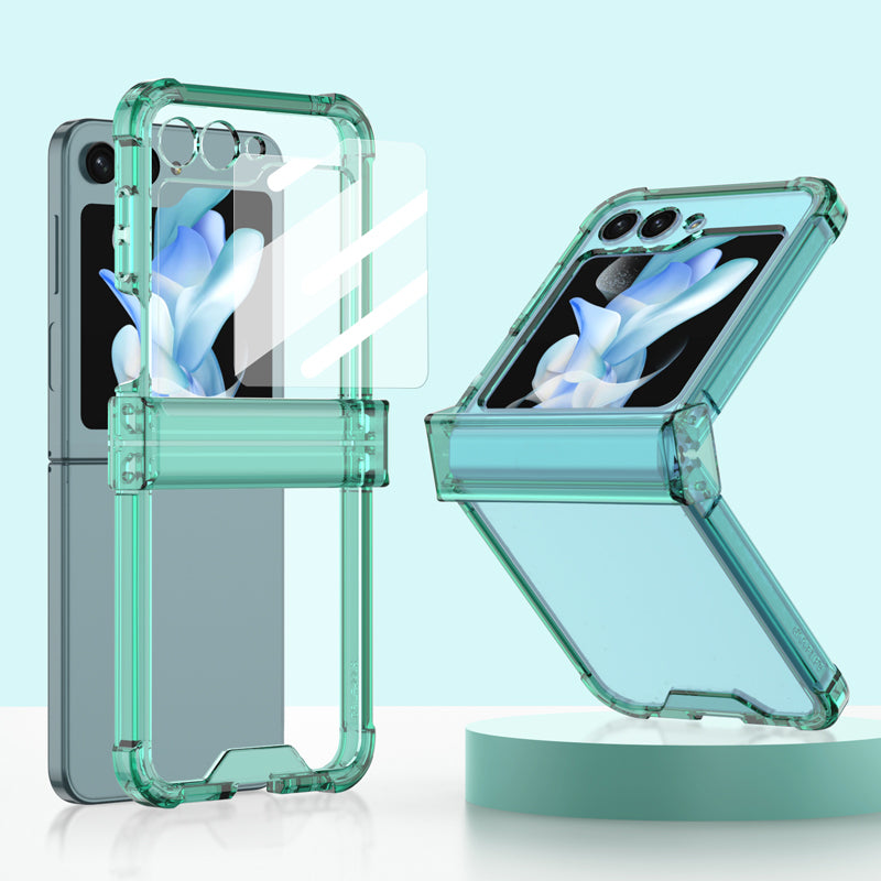 GKK For Samsung Galaxy Z Flip5 5G Hinge Protection TPU Case Reinforced Corners Phone Cover with Small Screen Protector GKK For Samsung Galaxy Z Flip5 5G Hinge Protection TPU Case Reinforced Corners Phone Cover with Small Screen Protector